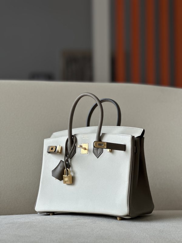 Birkin HSS 25 Swift Beton 8L And Gris Asphalt M8 Gold Hardware - Image 3