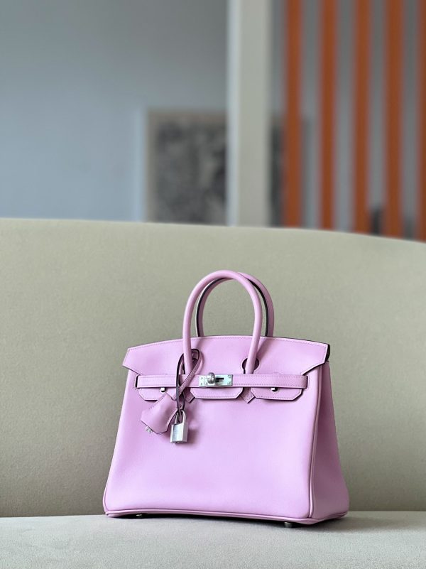 Birkin 25 Swift Mauve Sylvestre X9 Palladium Hardware - Image 2