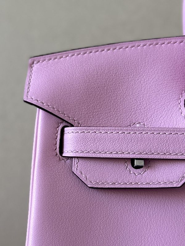 Birkin 25 Swift Mauve Sylvestre X9 Palladium Hardware - Image 5