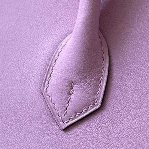 Birkin 25 Swift Mauve Sylvestre X9 Palladium Hardware - Image 6