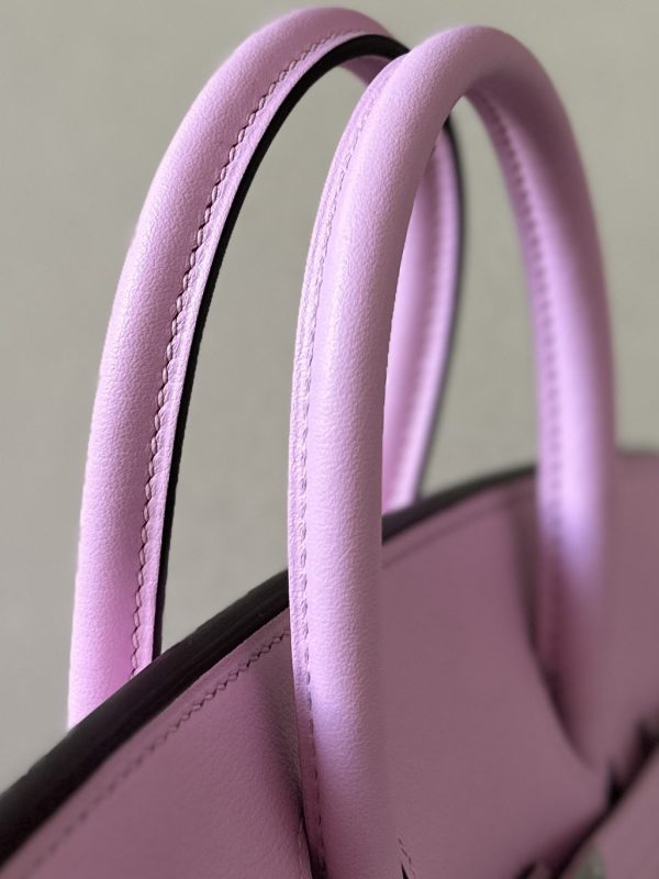 Birkin 25 Swift Mauve Sylvestre X9 Palladium Hardware - Image 7