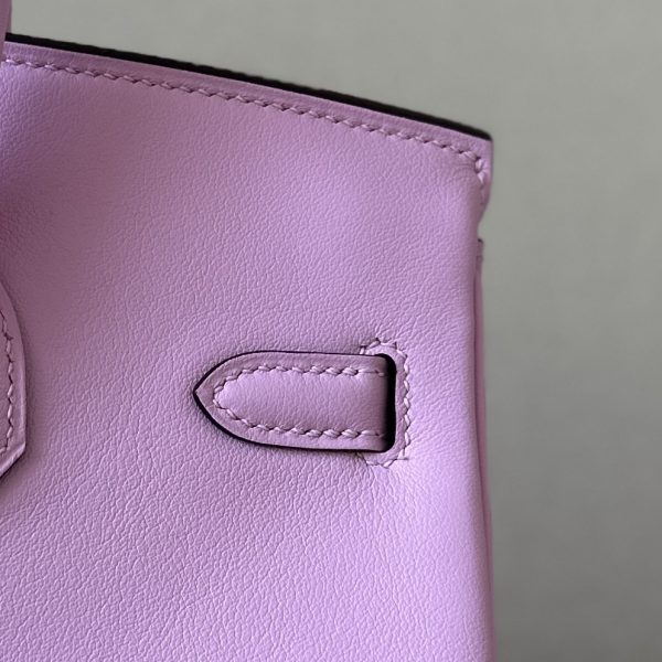 Birkin 25 Swift Mauve Sylvestre X9 Palladium Hardware - Image 8