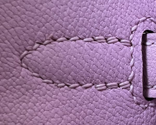 Birkin 25 Swift Mauve Sylvestre X9 Palladium Hardware - Image 9