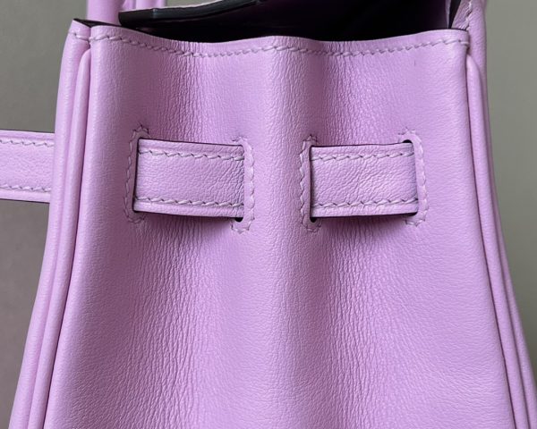 Birkin 25 Swift Mauve Sylvestre X9 Palladium Hardware - Image 10