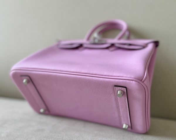Birkin 25 Swift Mauve Sylvestre X9 Palladium Hardware - Image 11