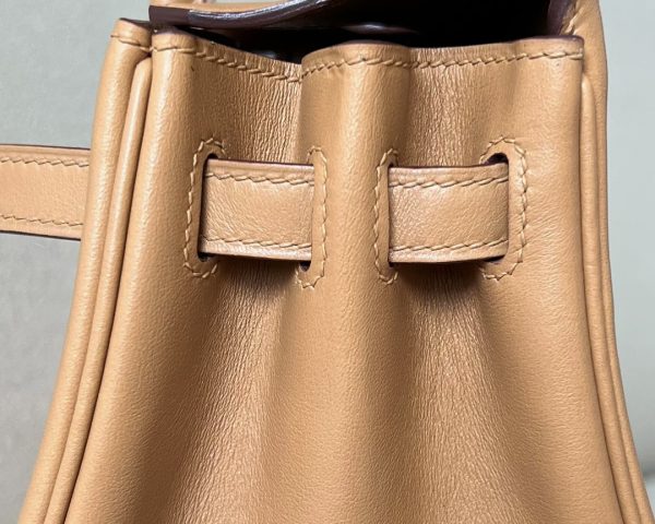 Birkin 25 Swift Biscuit 4B Palladium Hardware - Image 3
