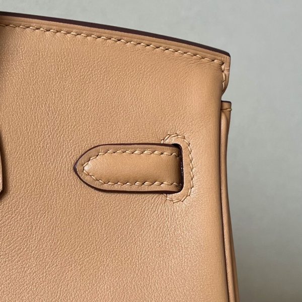 Birkin 25 Swift Biscuit 4B Palladium Hardware - Image 6