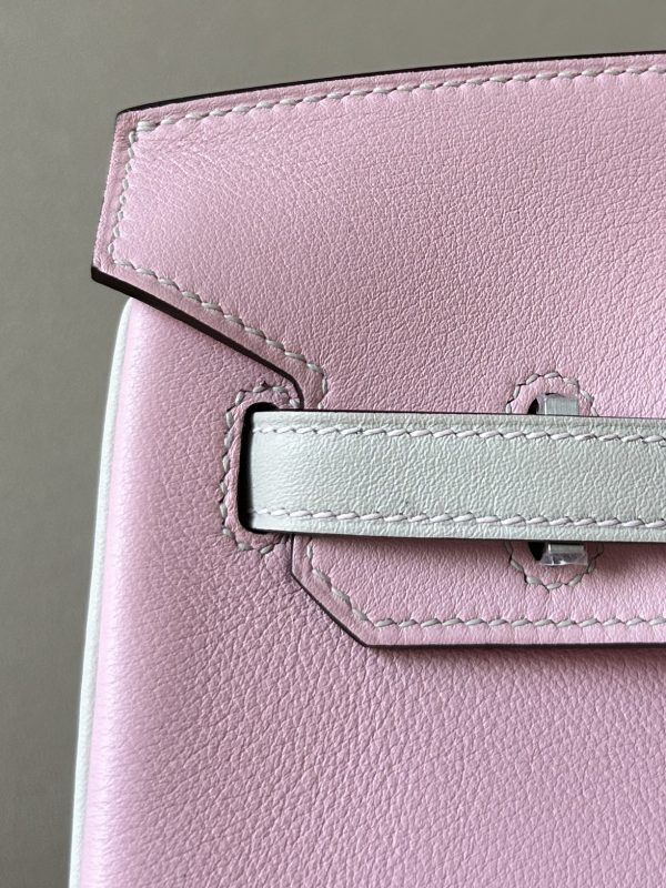 Birkin HSS 25 Swift Pink 5P And Nata I2 Palladium Hardware - Image 4