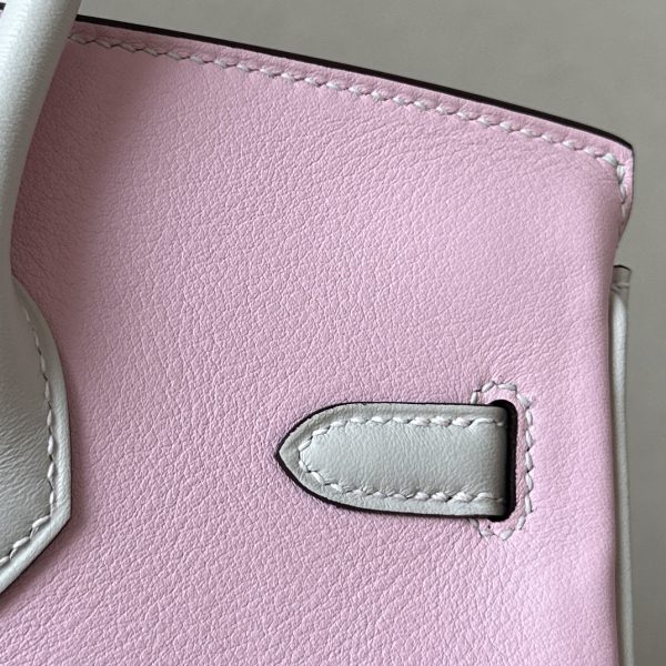 Birkin HSS 25 Swift Pink 5P And Nata I2 Palladium Hardware - Image 6