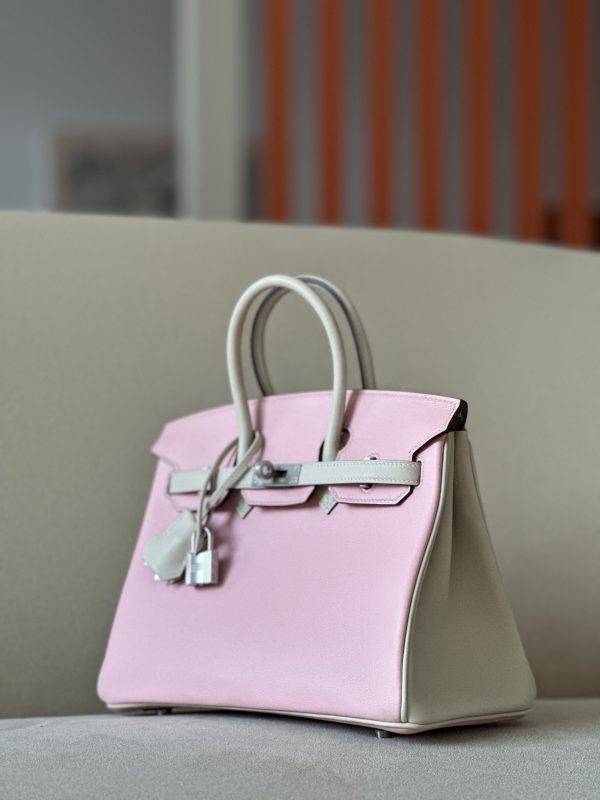 Birkin HSS 25 Swift Pink 5P And Nata I2 Palladium Hardware - Image 10