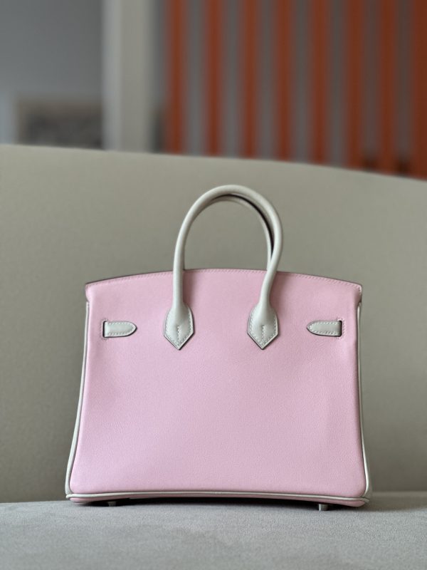 Birkin HSS 25 Swift Pink 5P And Nata I2 Palladium Hardware - Image 11