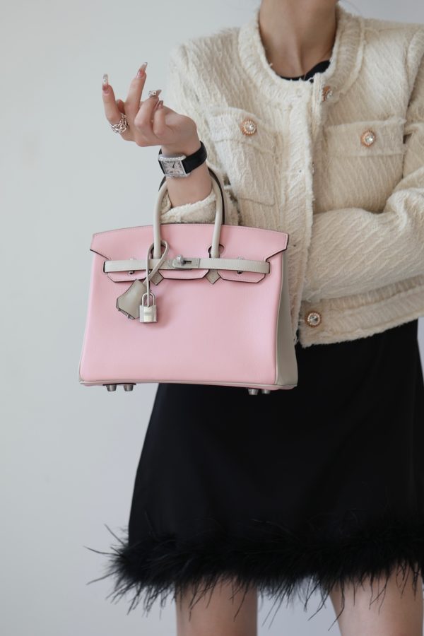 Birkin HSS 25 Swift Pink 5P And Nata I2 Palladium Hardware - Image 12