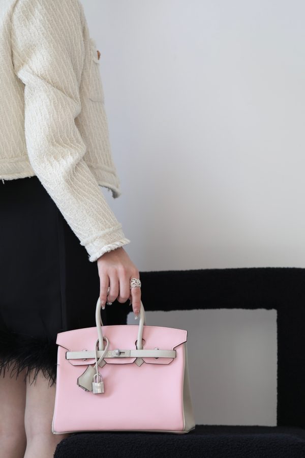 Birkin HSS 25 Swift Pink 5P And Nata I2 Palladium Hardware - Image 13