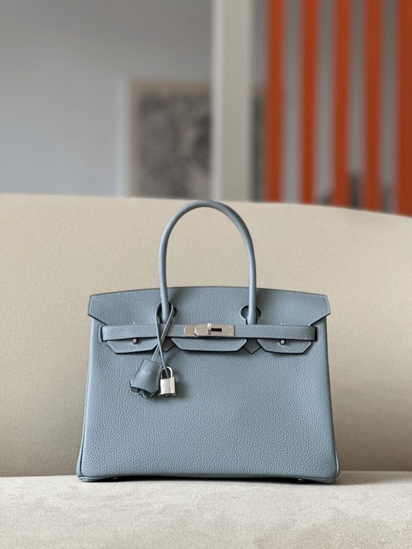 Birkin 30 Togo Bleu Lin(J7) Palladium Hardware