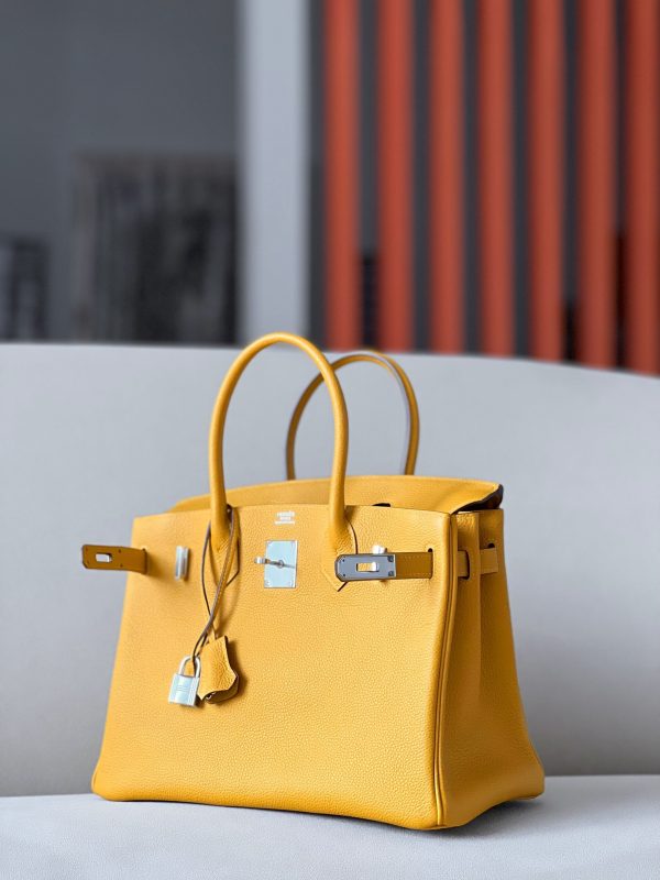 Birkin 30 Togo Jaune Amber (9D) Palladium Hardware - Image 11