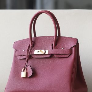 Birkin 30 Togo Rouge Grenade (K1) Gold Hardware