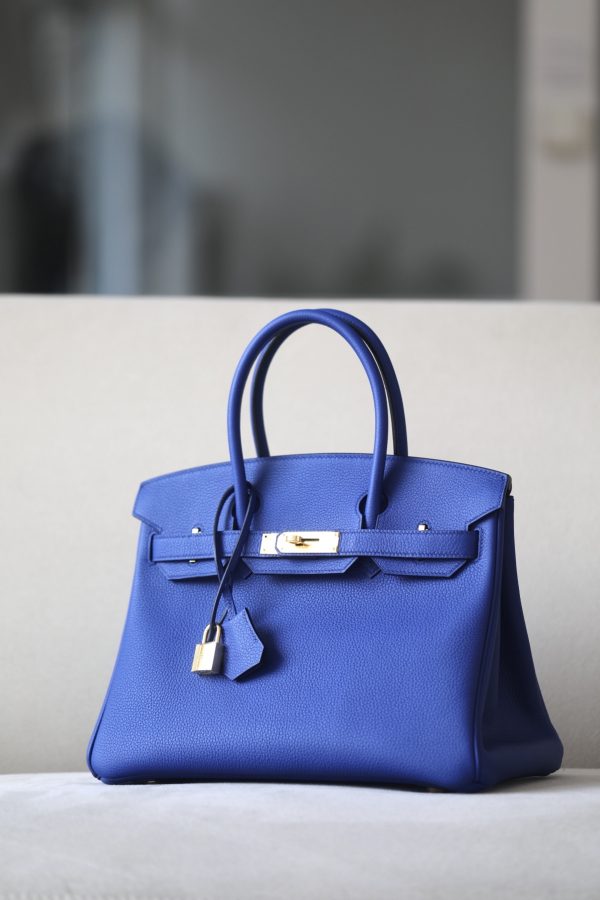 Birkin 30 Togo Bleu Electric (7T) Gold Hardware