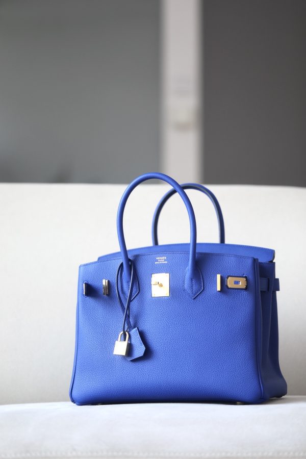 Birkin 30 Togo Bleu Electric (7T) Gold Hardware - Image 9