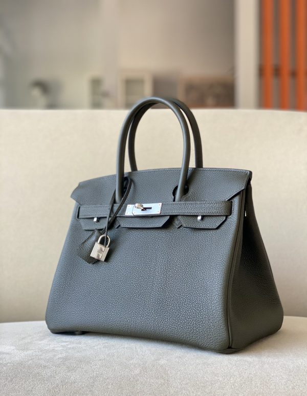 Birkin 30 Togo Vert Gris(C6) Palladium Hardware - Image 9