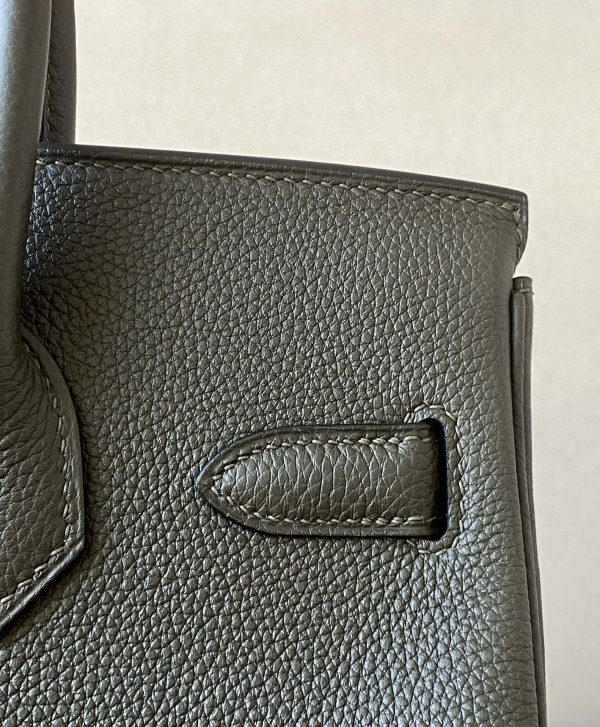 Birkin 30 Togo Vert Gris(C6) Palladium Hardware - Image 6