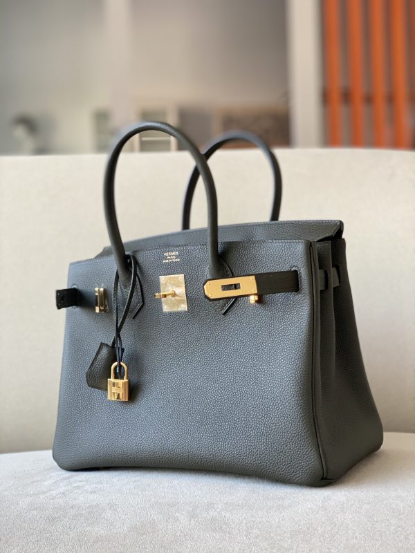 Birkin 30 Togo Vert Gris(C6) Gold Hardware - Image 8