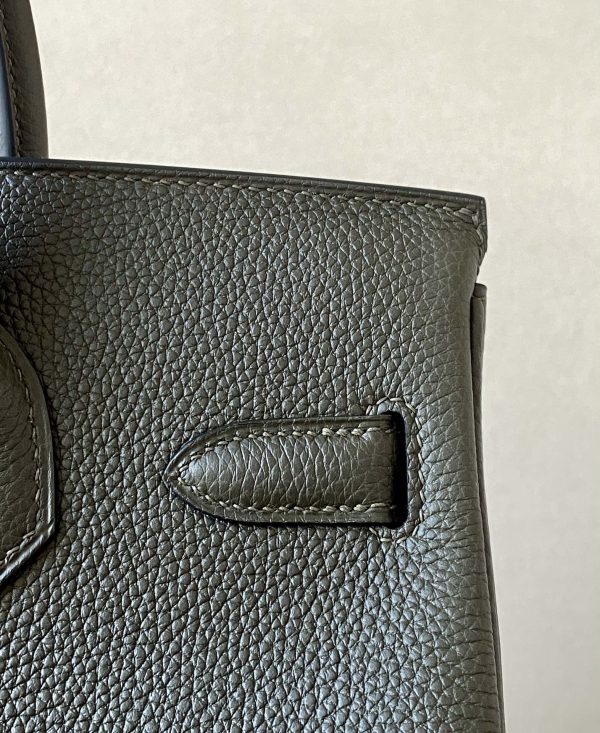 Birkin 30 Togo Vert Gris(C6) Gold Hardware - Image 5