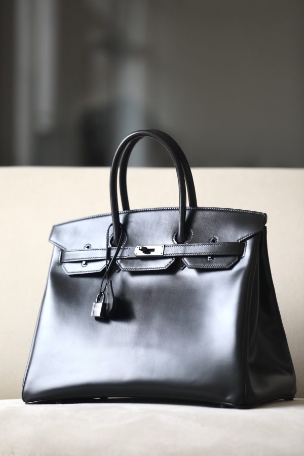 Birkin 35 Black Box Calf So Balck PVD Hardware - Image 10
