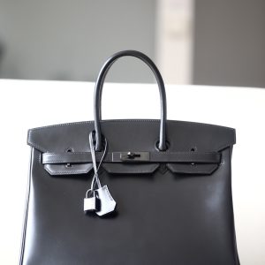 Birkin 35 Black Box Calf So Balck PVD Hardware