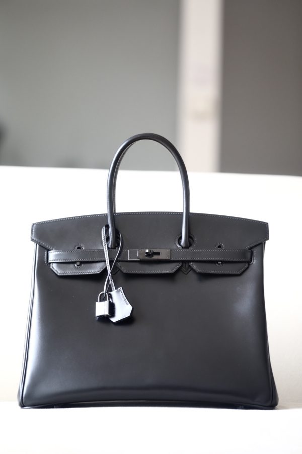 Birkin 35 Black Box Calf So Balck PVD Hardware
