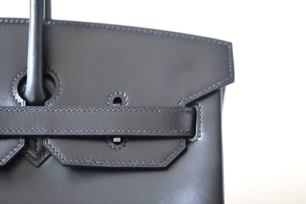 Birkin 35 Black Box Calf So Balck PVD Hardware - Image 6
