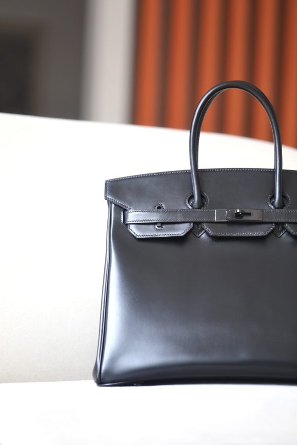Birkin 35 Black Box Calf So Balck PVD Hardware - Image 2