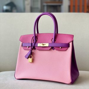 Birkin 30 HSS Epsom Rose Confetti(1Q) and Rose Pourpre(L3) Gold hardware