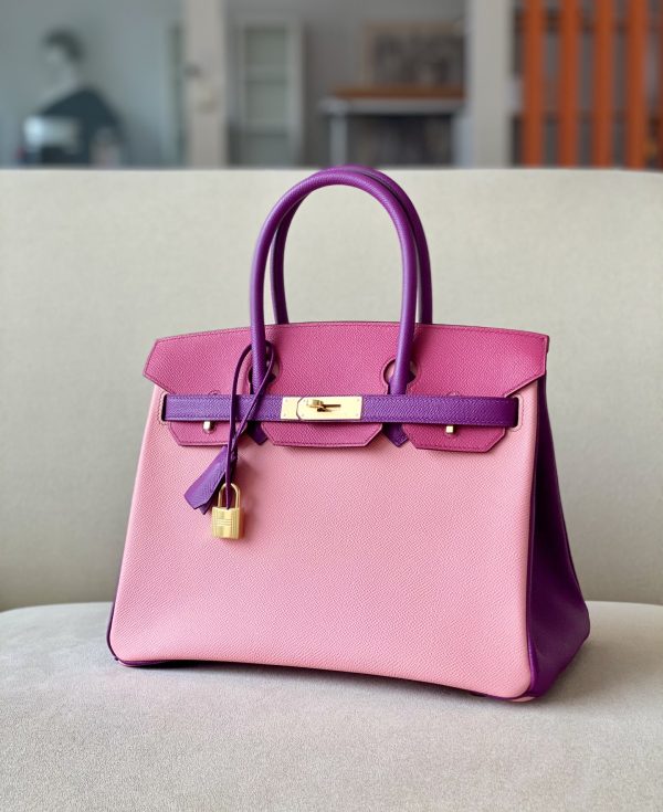 Birkin 30 HSS Epsom Rose Confetti(1Q) and Rose Pourpre(L3) Gold hardware