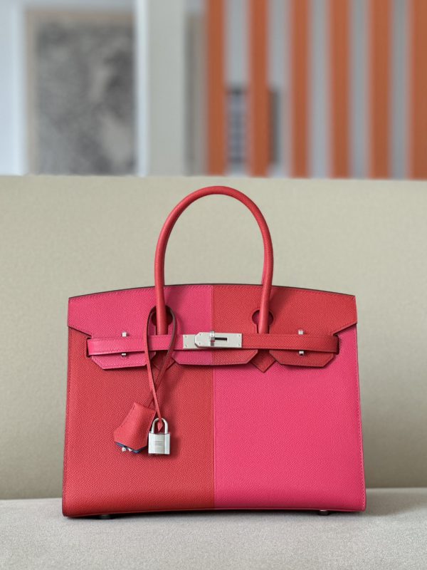 Birkin 30 HSS Epsom Rouge de Coeur(S3) and Rose Extreme(I6) and Blue Zanzibar(B3) Palladium Hardware Sellier