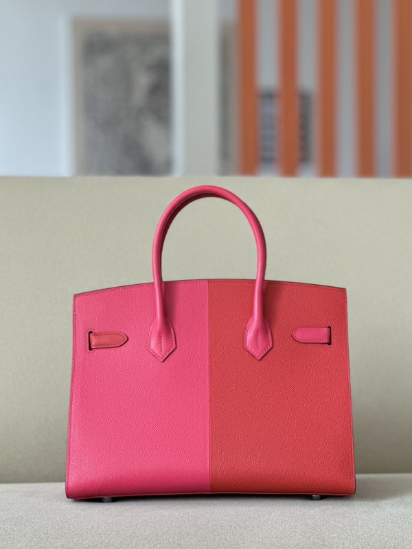Birkin 30 HSS Epsom Rouge de Coeur(S3) and Rose Extreme(I6) and Blue Zanzibar(B3) Palladium Hardware Sellier - Image 3