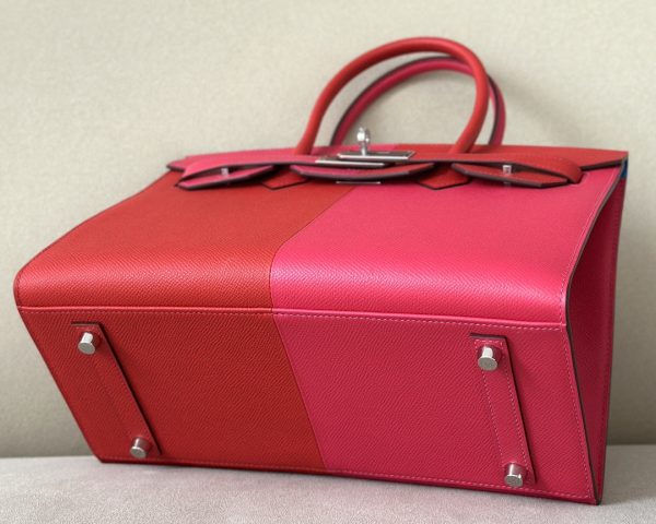 Birkin 30 HSS Epsom Rouge de Coeur(S3) and Rose Extreme(I6) and Blue Zanzibar(B3) Palladium Hardware Sellier - Image 5