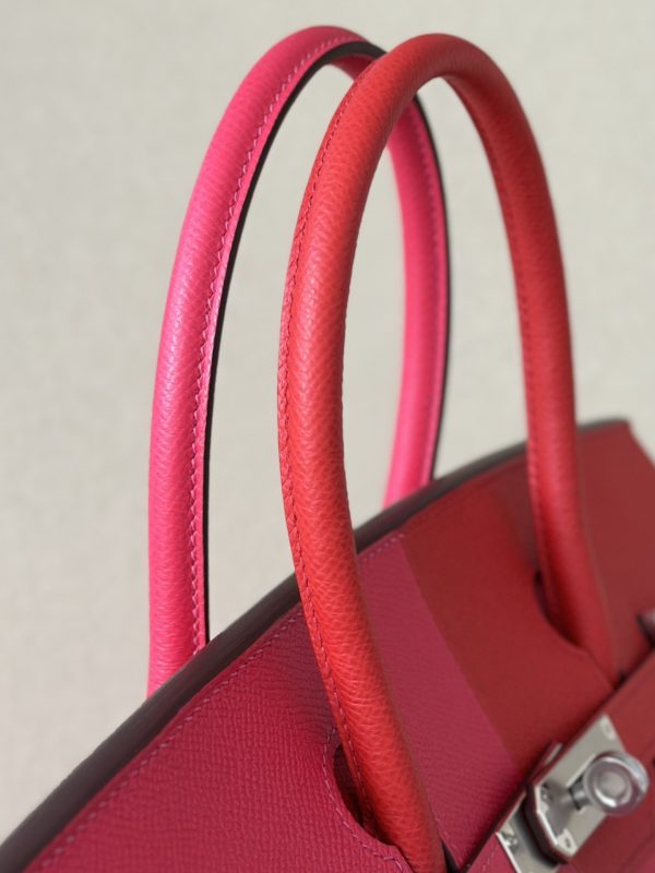 Birkin 30 HSS Epsom Rouge de Coeur(S3) and Rose Extreme(I6) and Blue Zanzibar(B3) Palladium Hardware Sellier - Image 6