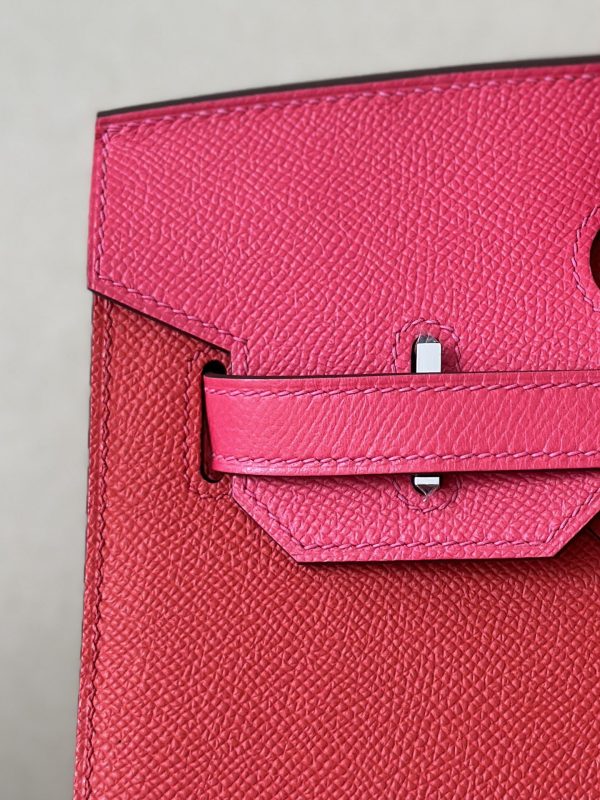 Birkin 30 HSS Epsom Rouge de Coeur(S3) and Rose Extreme(I6) and Blue Zanzibar(B3) Palladium Hardware Sellier - Image 8