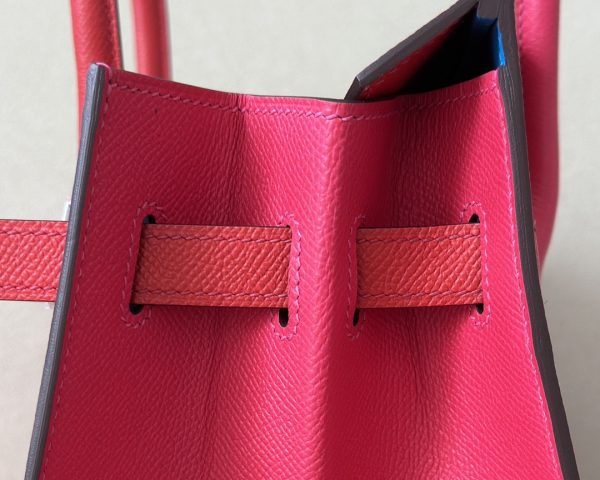Birkin 30 HSS Epsom Rouge de Coeur(S3) and Rose Extreme(I6) and Blue Zanzibar(B3) Palladium Hardware Sellier - Image 11