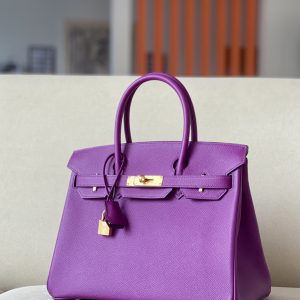Birkin 30 Epsom Anemone (P9) Gold Hardware