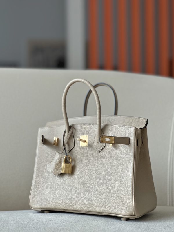 Birkin 25 Epsom Gris Tourterelle(81) Gold Hardware - Image 11