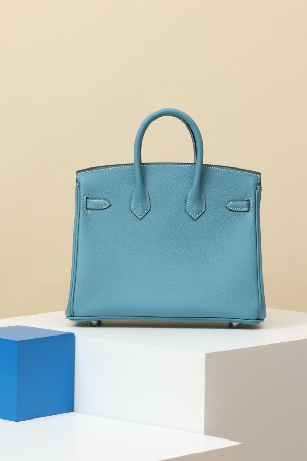 Birkin 25 Epsom New Bleu Jean (D2) Palladium Hardware - Image 7