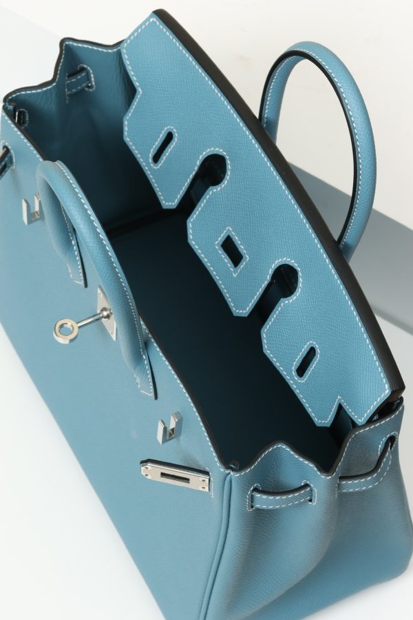 Birkin 25 Epsom New Bleu Jean (D2) Palladium Hardware - Image 3