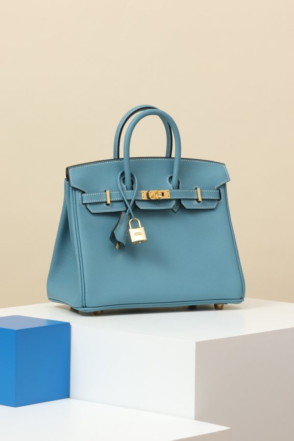Birkin 25 Epsom New Bleu Jean (D2) Gold Hardware - Image 10