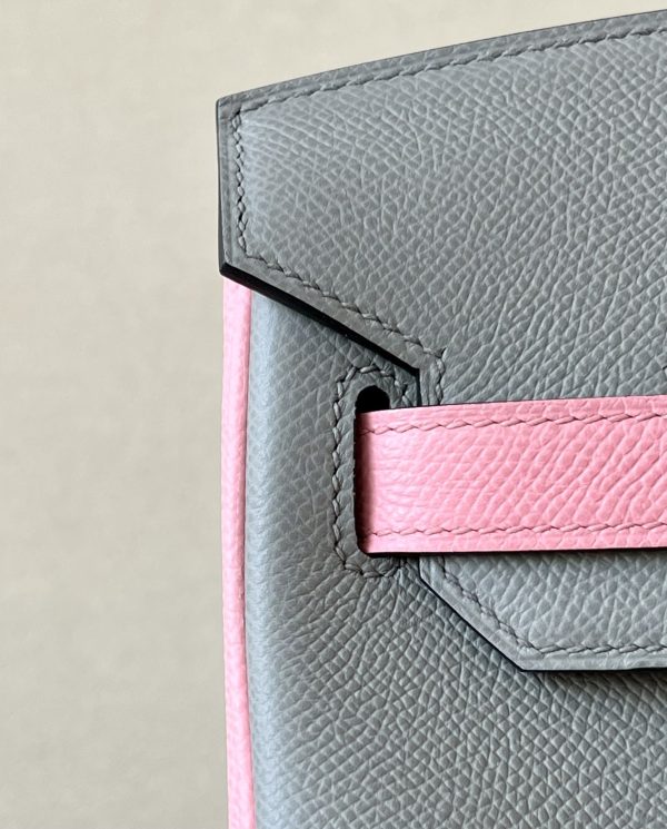 Birkin HSS 30 Epsom Gris Mouette(4Z) and Rose Confetti (1Q) Gold hardware - Image 6