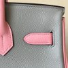 Birkin HSS 30 Epsom Gris Mouette(4Z) and Rose Confetti (1Q) Gold hardware - Image 5