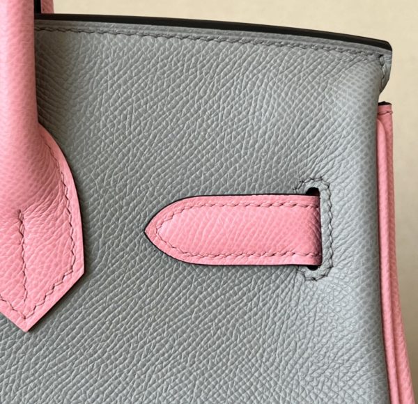 Birkin HSS 30 Epsom Gris Mouette(4Z) and Rose Confetti (1Q) Gold hardware - Image 5