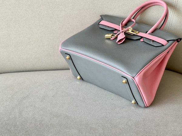 Birkin HSS 30 Epsom Gris Mouette(4Z) and Rose Confetti (1Q) Gold hardware - Image 3