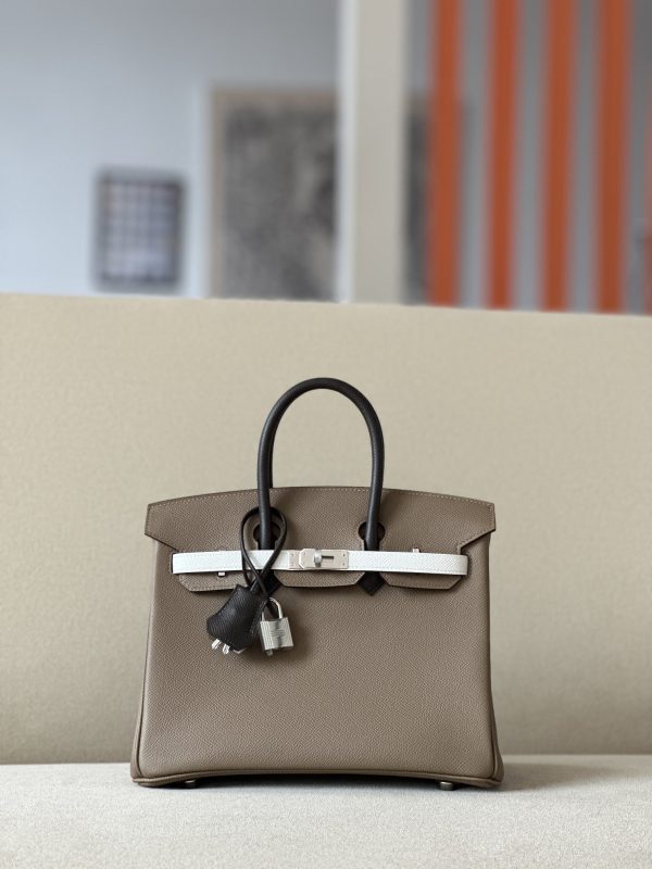 Birkin HSS 25 Epsom Etoupe(18) and Gris Pale(M4) and Ebene(46) Palladium Hardware