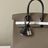 Birkin HSS 25 Epsom Etoupe(18) and Gris Pale(M4) and Ebene(46) Palladium Hardware - Image 9